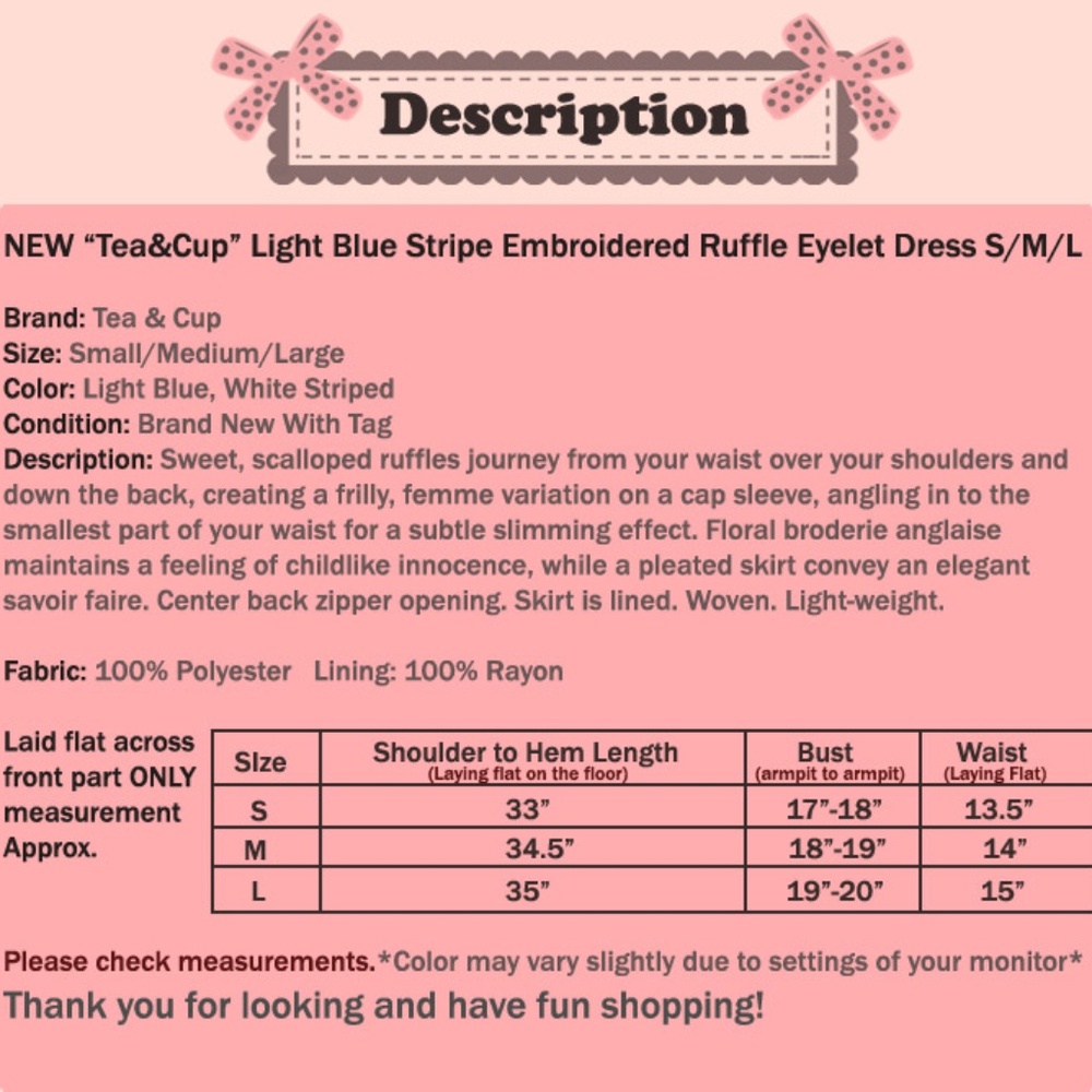 Last☝️ Light Blue Eyelet Embroidered Ruffle Dress - Picture 8 of 8